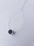 Кулон білий прозорий камінчик на волосіні-резинці з кріпленням зірочкою, фото 4