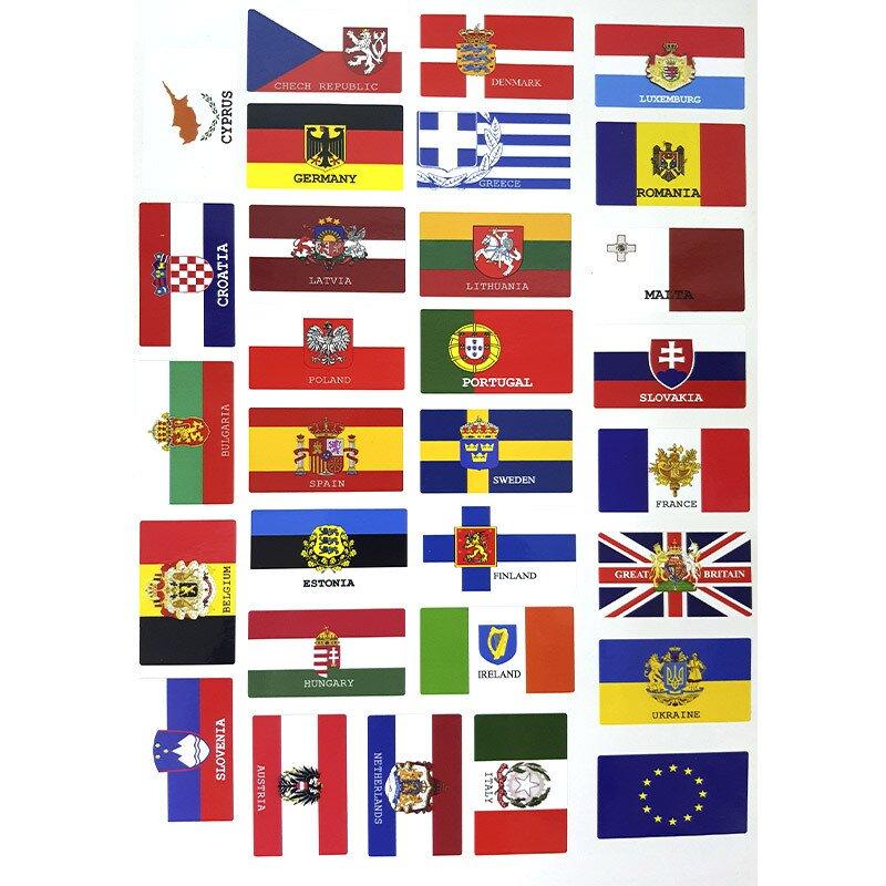 Наклейка логотипи аркуш А4 флаги Євросоюзу