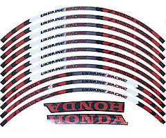 Наклейки на обід колеса Honda CBR Ukraine Racing Red
