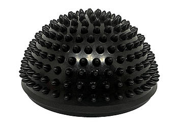 Напівсфера масажна кіндербол EasyFit 16 см м'яка чорна (балансувальна кочка, масажер для ніг, стоп)