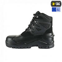 Качественные влагозащитные ботинки M-Tac Black черные кожанные ботинки с прорезиненной подошвой arn