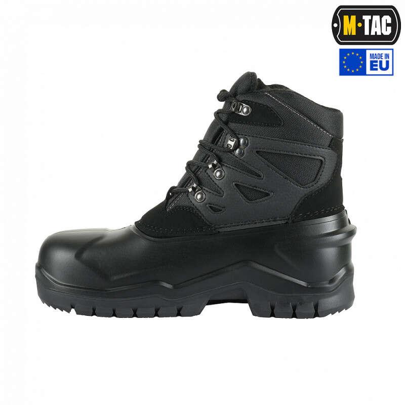 Качественные влагозащитные ботинки M-Tac Black черные кожанные ботинки с прорезиненной подошвой 42 arn - фото 1 - id-p2068272178