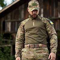 Прочный военный убакс мультикам Рубашка тактическая всу ubacs Ghost хаки с карманами на рукавах arn