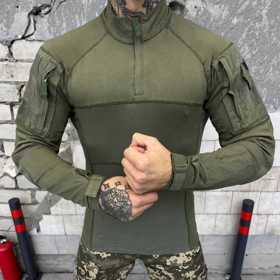Полевой тактический убакс олива Combat с липучками под шевроны легкая армейская рубашка убакс arn - фото 1 - id-p2068272923