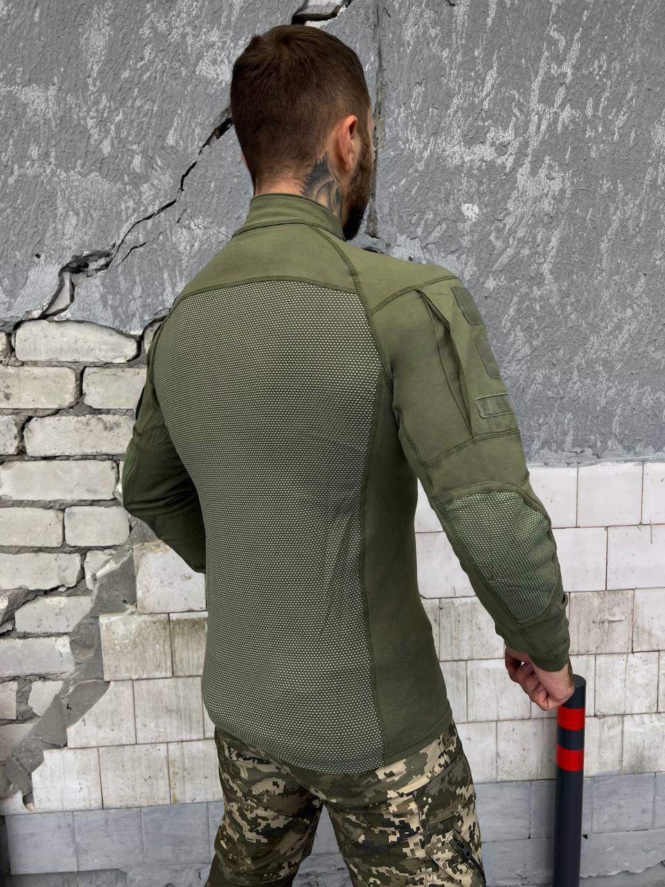 Полевой тактический убакс олива Combat с липучками под шевроны легкая армейская рубашка убакс arn - фото 5 - id-p2068272923