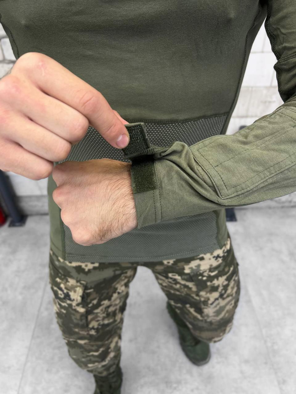 Полевой тактический убакс олива Combat с липучками под шевроны легкая армейская рубашка убакс XL arn - фото 2 - id-p2068272926