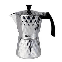 Гейзерная кофеварка для индукции Magio MG-1004 | Кофеварка для дома | Гейзерная кофеварка OQ-371 из нержавейки