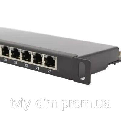 Патч-панель Hypernet 19" 24хRJ-45 FTP 0.5U cat.6 (PP-KFSTP6-24-05U) (код 1501130)