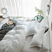 Stripe LUX WHITE 1/1см (Двуспальный на резинке) Комплект постельного белья