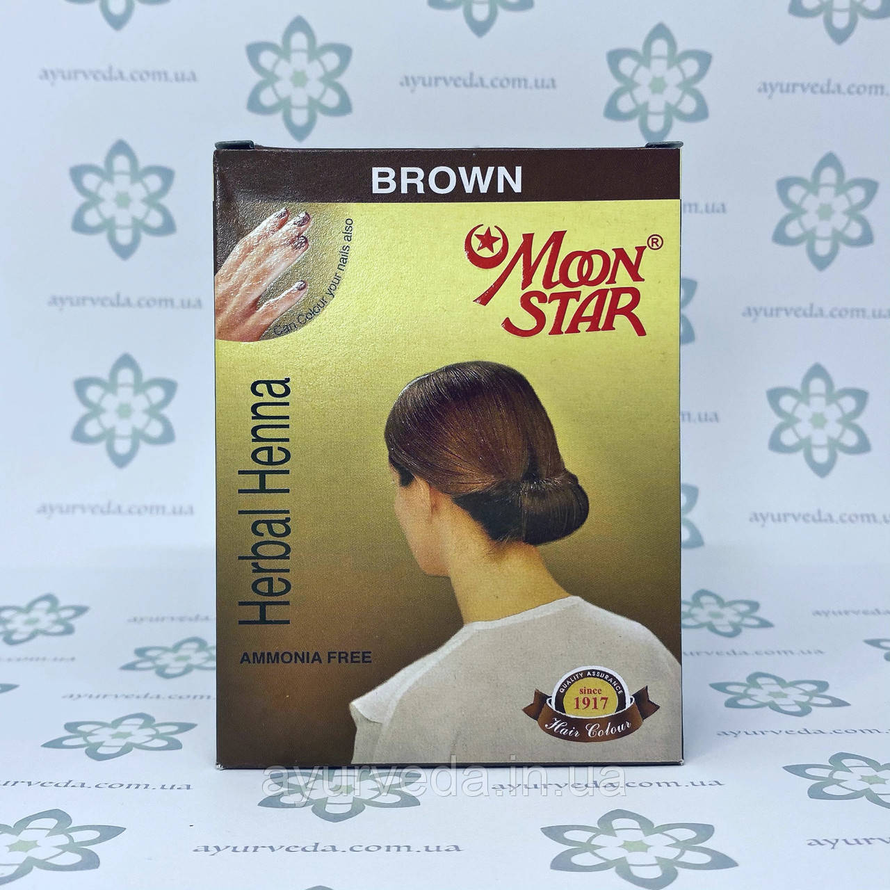 Moon Star Herbal Henna Brown (Хна для волосся Мун Стар) 6х10 г. Коричнева, фарба для волосся.