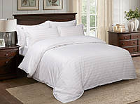 Stripe LUX WHITE 2/2см (Двуспальный на резинке) Комплект постельного белья