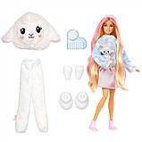 Лялька-сюрприз Barbie Cutie Reveal Lamb Plush Оригінал Барбі в костюмі, Ягня Милашка проявляшка, овечка Змінює колір, фото 4