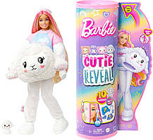 Лялька-сюрприз Barbie Cutie Reveal Lamb Plush Оригінал Барбі в костюмі, Ягня Милашка проявляшка, овечка Змінює колір