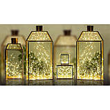 Гірлянда проволока тепло-біла з живленням від пласких батарейок (3 метри)(набір з 12 шт), фото 4