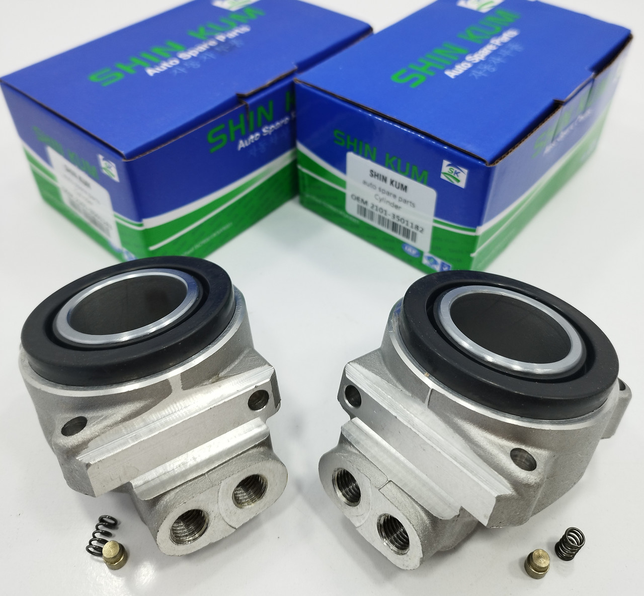 Циліндр гальмівного супорту лівий (внутрішній + прихований) ВАЗ 2101-07 SHIN KUM Корея, фото 1