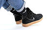Зимові чоловічі кросівки Nike Air Force 1 Black Brown winter Найк Форс 1 чорно коричневі високі замша зима, фото 10