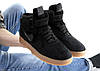 Зимові чоловічі кросівки Nike Air Force 1 Black Brown winter Найк Форс 1 чорно коричневі високі замша зима, фото 11