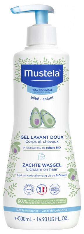 Дитячий шампунь-гель Mustela Gel Lavant Doux з екстрактом авокадо 500 мл