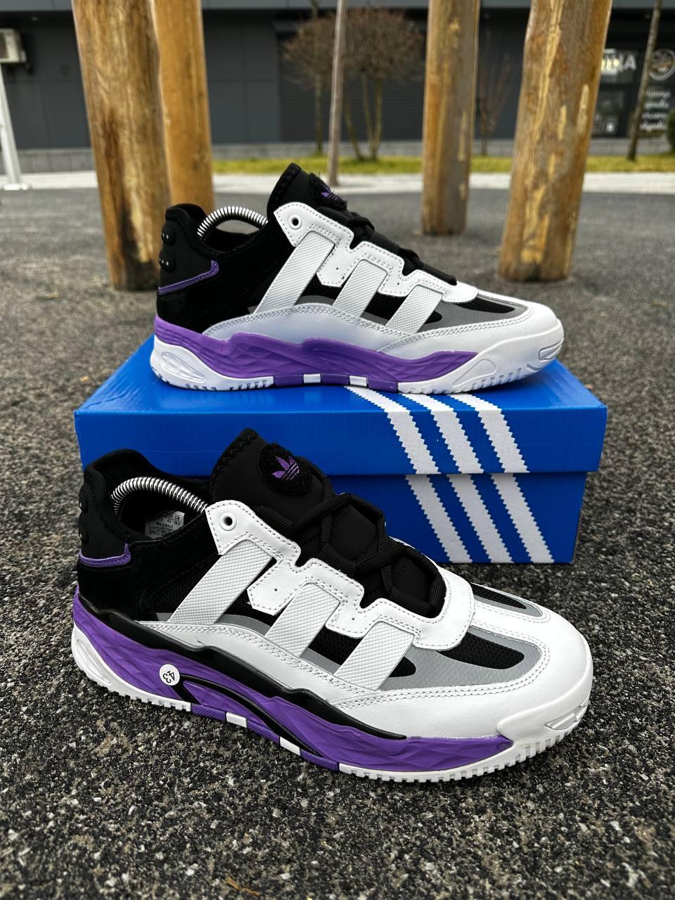 Кроссовки Adidas Niteball | Фиолетовые, мужские кожаные кроссовки ...