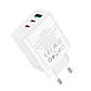 Адаптер сетевой HOCO Pure power three-port C126A |1USB/2Type-C, 40W/3A, PD/QC|, фото 3
