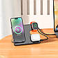 Зарядка Qi HOCO Geek folding 3-in-1 magnetic wireless fast charger CQ1 (iWatch/phone/earphone, 15WQi, 27W, фото 8