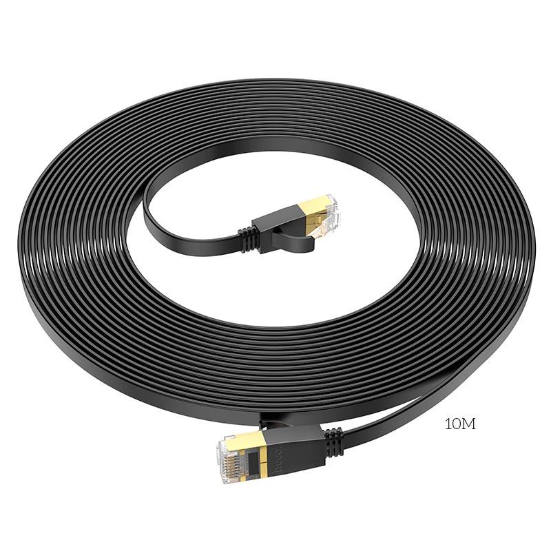 Кабель HOCO General pure copper flat network cable US07 (10M, 1Gbps)