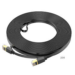 Кабель HOCO General pure copper flat network cable US07 (20M, 1Gbps)
