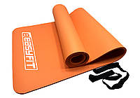Коврик для фитнеса и йоги NBR 10 мм Оранжевый