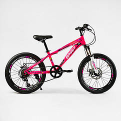 Жіночий спортивний гірський велосипед 20 дюймів CORSO SPIRIT TK-20259 7 швидкостей Shimano/рожевий