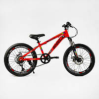Спортивный горный велосипед 20 дюймов CORSO SPIRIT TK-20697 7 скоростей Shimano / красный