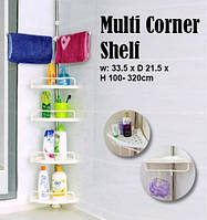 Угловая полка в ванную раздвижная Multi Corner Shelf, Угловая полка в ванную комнату 2.6 м до 15 кг