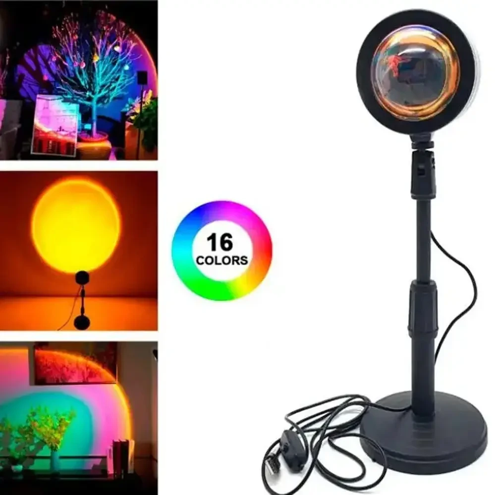 Лампа-закат с пультом светодиодная RGB sunset lamp, Светодиодная лампа с эффектом заката с пультом ДУ - фото 7 - id-p2068431785