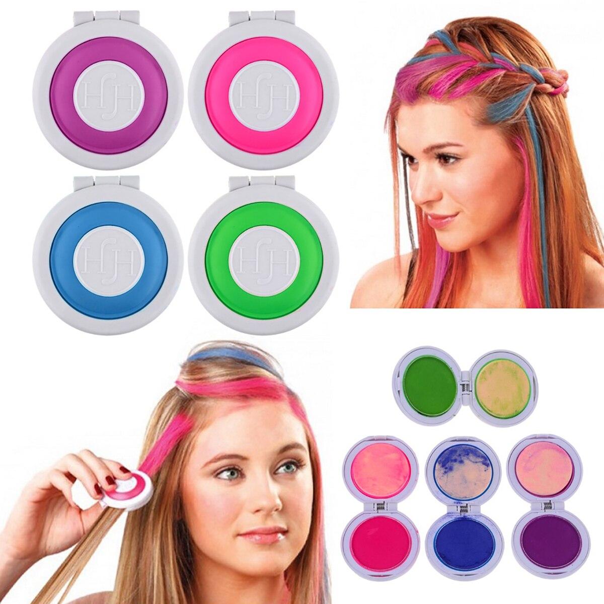 Набор цветных мелков для волос 4 цвета Hot Huez, Цветные мелки для всех типов волос 4 шт - фото 10 - id-p2068431893