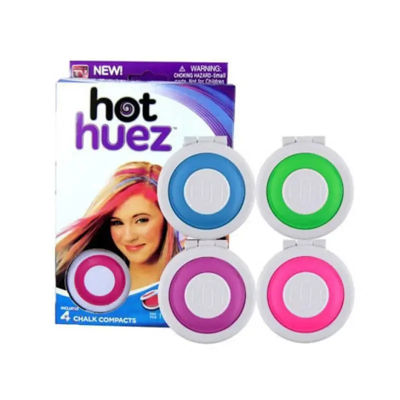 Мелки для волос цветные 4 шт Hot Huez, Набор цветных мелков для временной и быстрой покраски волос 4 цвета - фото 6 - id-p2068431894