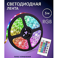 Умная светодиодная лента RGB 5м с блютузом от USB Mood Lights, Светодиодная RGB лента многоцветная с пультом
