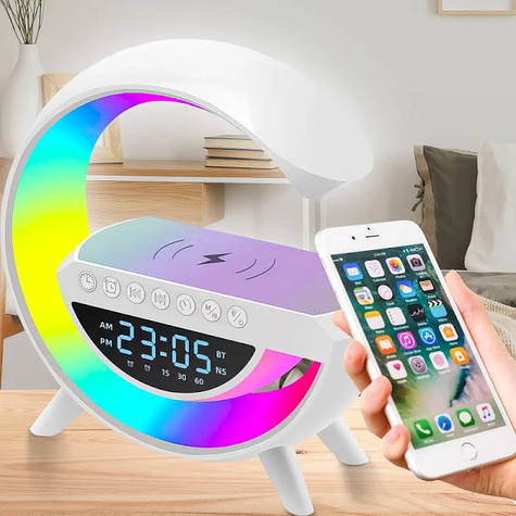 Настільна смарт-лампа, нічник BT-3401 RGB Rainbow Light-Wireless Happy Light з Bluetooth колонкою