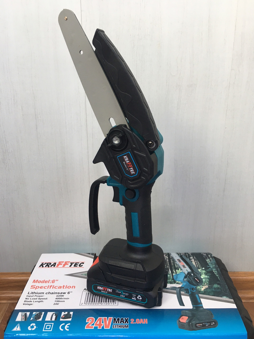 Акумуляторна міні пила Krafftec 24V model: 6″ (шина 15 см), фото 1