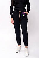 Спортивные брюки женские трикотажные полубатал Kenalin пояс на резинке c манжетом размер XL/2XL-4XL/5XL
