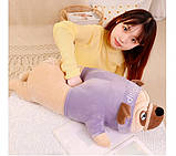 Подушка собака Мопс батон обіймашка м'яка іграшка 70см, фото 2