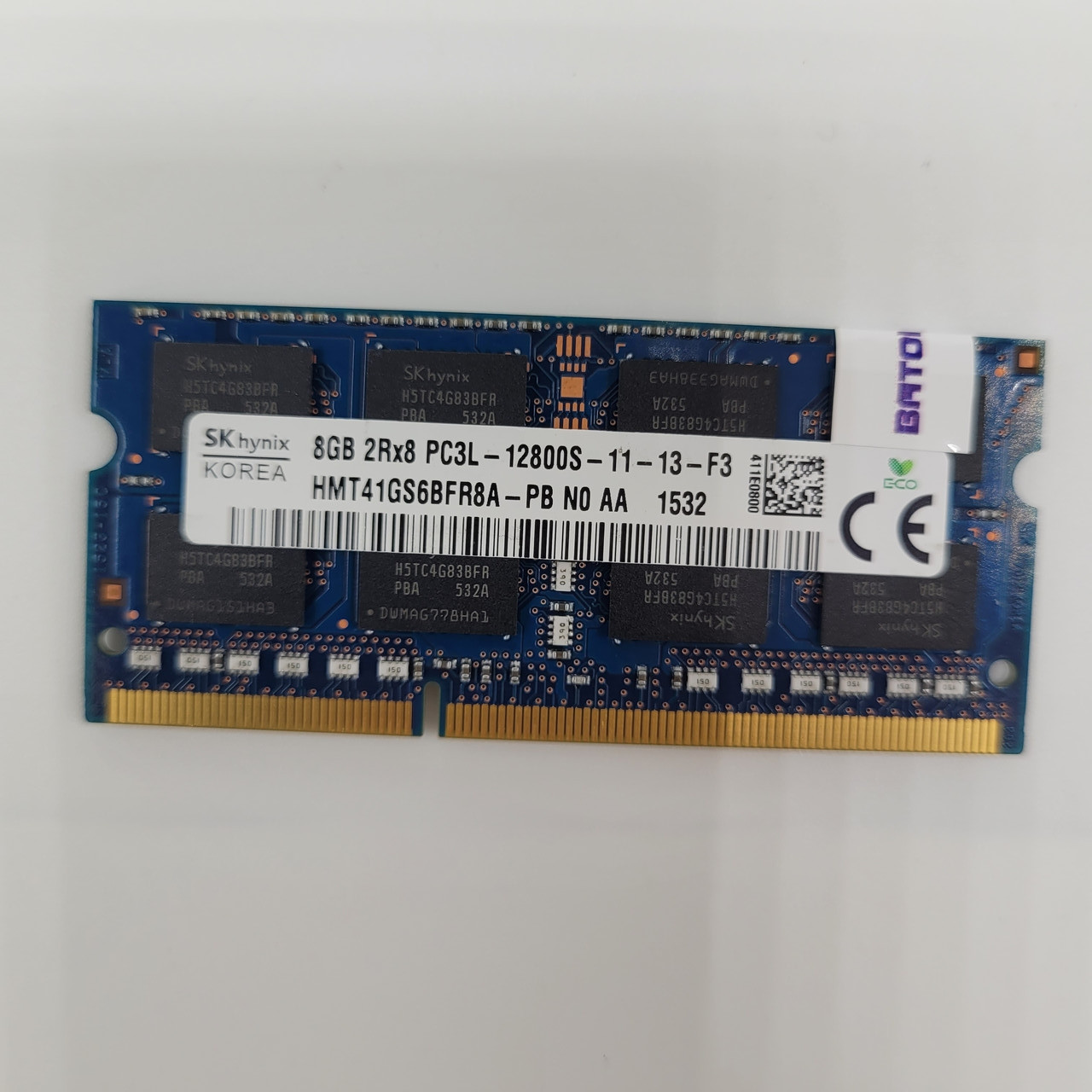 Оперативна пам'ять для ноутбука Hynix SODIMM DDR3L 8Gb 1600MHz 12800s CL11 (HMT41GS6BFR8A-PB N0 AA) Б/В