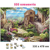 Пазл классический "Коллаж с выходом в сад" 84900, 500 элементов топ