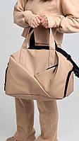 Жіноча спортивна сумка з екошкіри на 30L з відділом для взуття та кишеня на мокрі речі