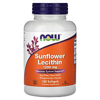 Подсолнечный лецитин, Now Foods, 1200 мг, 100 капсул (NOW-02311)