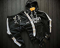 Спортивный костюм Nasa мужской весенний осенний худи штаны Наса с лампасом черный