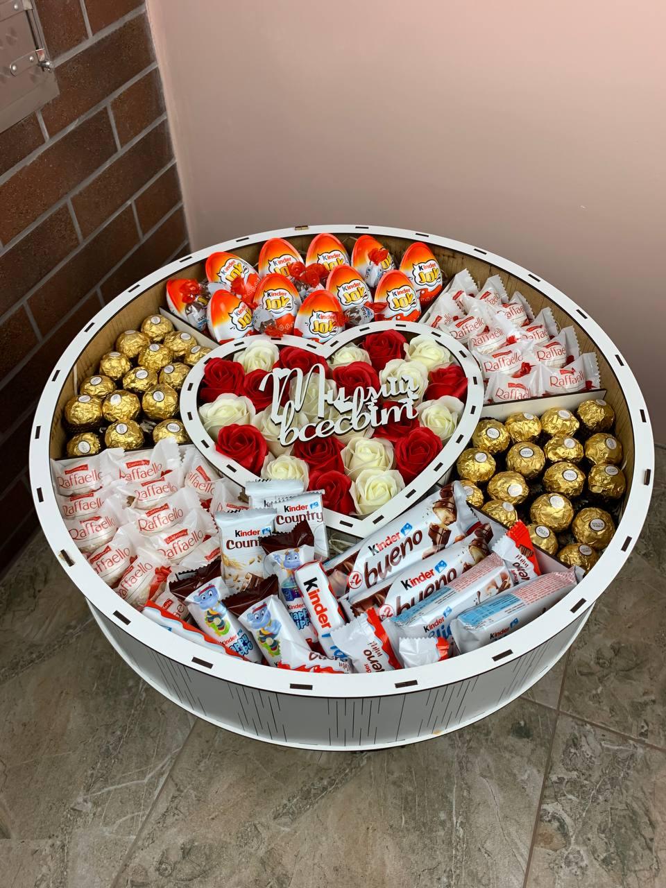 Набор подарочный со сладостями для девушки бокс в форме рафаэлло для жены, мамы, ребенка Nbox-6 - фото 6 - id-p2068469082