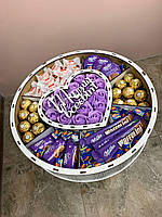 Набор подарочный со сладостями для девушки бокс в форме рафаэлло для жены, мамы, ребенка Nbox-17