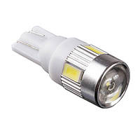 Лампа PULSO/габаритная/LED T10/W2.1x9.5d/W5W/6SMD-5630/12v/1w/240lm White with lens (LP-142446)