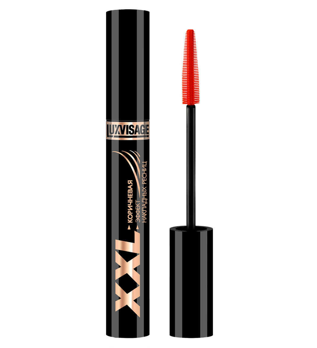 Туш для вій LuxVisage XXL Коричнева - Ефект накладних вій 9 г (Оригінал)
