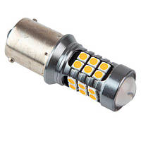 Лампа PULSO/габаритная/LED 1156/S25/BA15s/P21W/24+3SMD-3030/12-24v/2w/400lm Yellow (LP-54324)