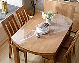 Пляшка м'яке скло (захисток на стіл) скатертина на стіл Crystal 1 мм Прозора скатертини пвх плівка, фото 3